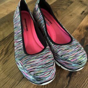 Skechers Wide Fit Air Cooler Memory Foam Colorful Comfort Walking Size 9